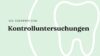 Die Überprüfung - Kontrolluntersuchungen. Abgebildet mit einem weißen gezeichneten Zahn im Hintergrund